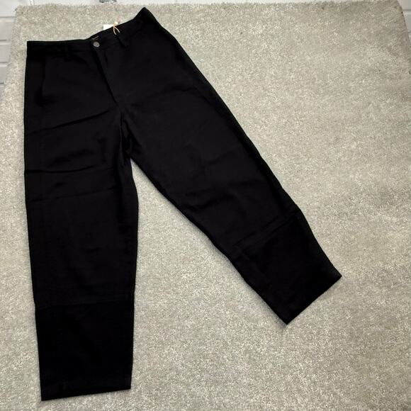 Quince NWT Organic Stretch Cotton Twill Barrel Pants Jeans Sz 8 Black Stretch - Picture 4 of 12
